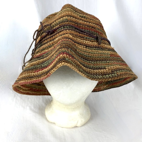 NWOT Helen Kaminski Raffia Sun Hat OS Packable Colorful Excellent Gift Condition - Picture 12 of 13